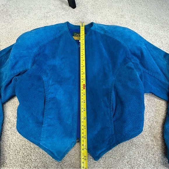 DANIER Leather Sport blue suede rare retro vintage 80’s 90’s bolero jacket Sz S - Picture 9 of 11